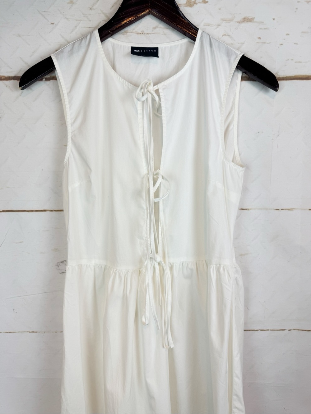 ASOS | Sleeveless White Tie-Front Dress, XS